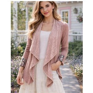 🆕 ARATTA SILENT JOURNEY Dusty Rose Open Front Cardigan